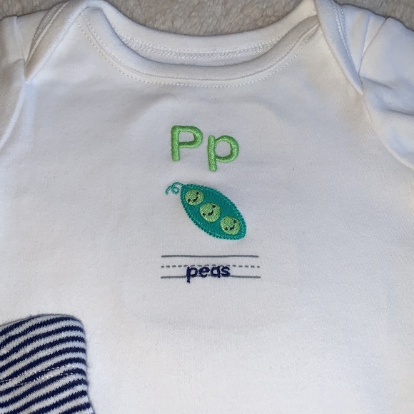 Gymboree Baby 0-3M 2pc Onesie & Leggings Set PEAS EUC - Picture 3 of 11